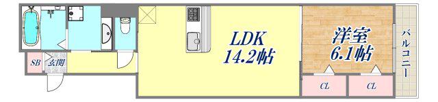 ヴェラ ロホ(1LDK/3階)の間取り写真