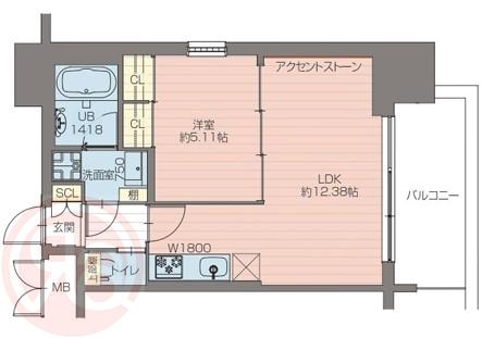 プレジオ阿波座(1LDK/12階)の間取り写真