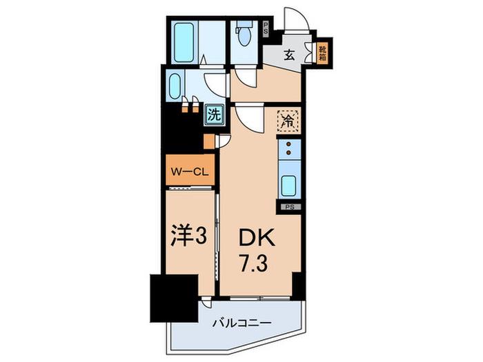 コンフォリア・リヴ東池袋(1DK/2階)の間取り写真