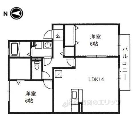 ディーグラフォート(2LDK/2階)の間取り写真