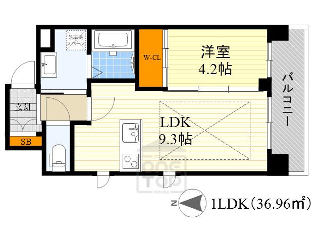 第26関根マンション(1LDK/13階)の間取り写真