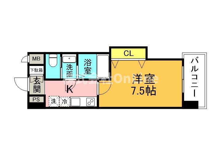 LUXE天王寺(1K/10階)の間取り写真