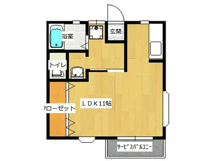 シルクハイツ(1K/2階)の間取り写真