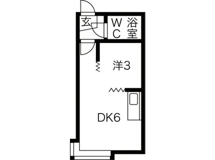 カーサチェリベII(1DK/2階)の間取り写真