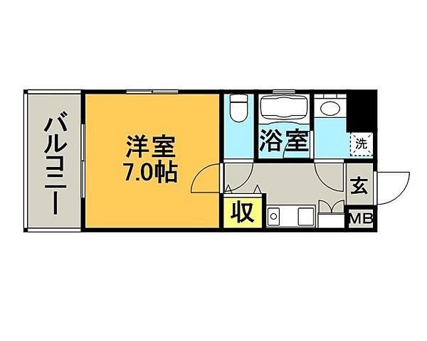 ロマネスク通町第2(1K/7階)の間取り写真