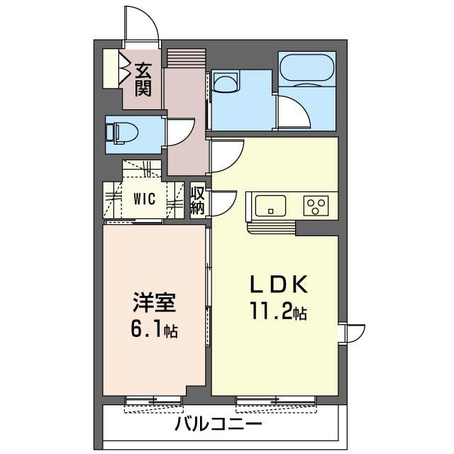 サニーフラットみなみ(1LDK/2階)の間取り写真