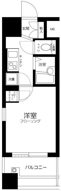 シンシア護国寺(1K/2階)の間取り写真