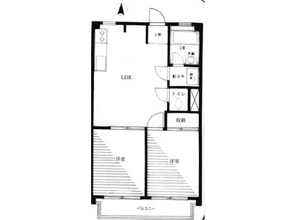 都立大パレス(2LDK/6階)の間取り写真