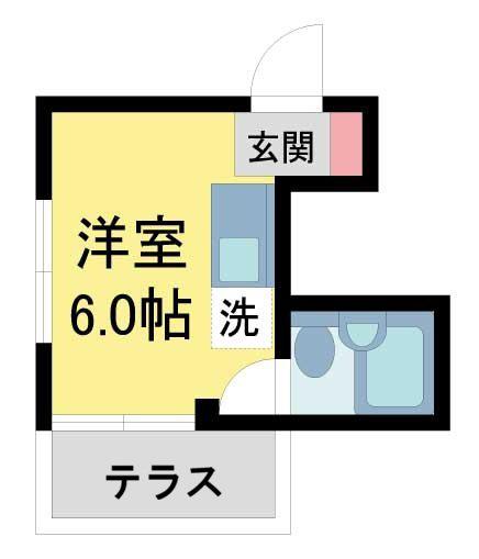 リベラール美園(1K/1階)の間取り写真