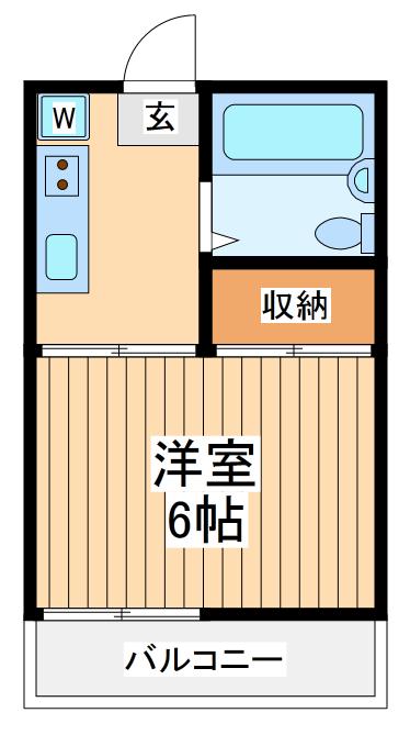ハウゼティーエム(1K/1階)の間取り写真