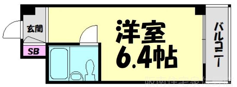 アパートメント泉佐野(ワンルーム/2階)の間取り写真
