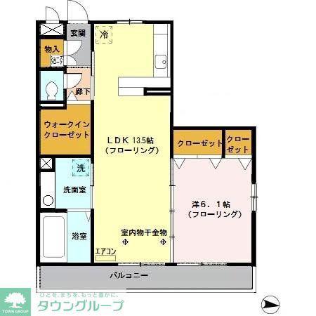 ロイヤルヒルズ武蔵浦和(1LDK/3階)の間取り写真
