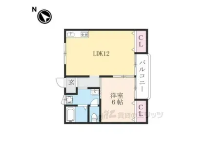 シャルムキリムラ(1LDK/2階)の間取り写真