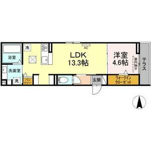 CASA VERDES(1LDK/1階)の間取り写真