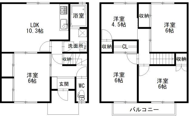 サンビレッジ新涯 A棟(5LDK/1階)の間取り写真