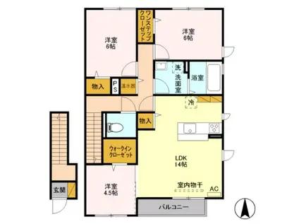 さくらこーとB(3LDK/2階)の間取り写真