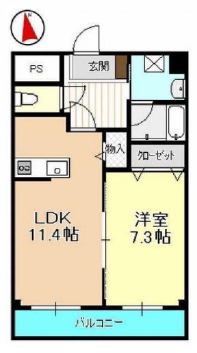 MAHALO HAL(1LDK/2階)の間取り写真