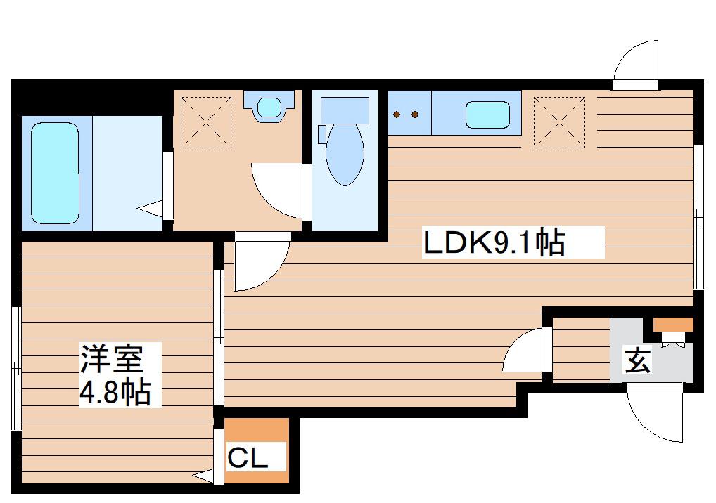 プライムヒルズ(1LDK/1階)の間取り写真