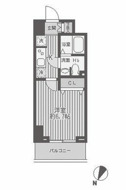 レジディア蒲田(1K/7階)の間取り写真