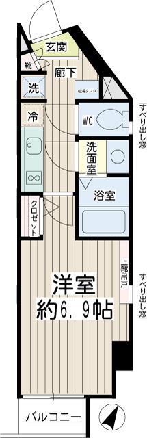 ルースト(1K/6階)の間取り写真