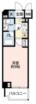 プレールドゥーク溝の口(1K/4階)の間取り写真