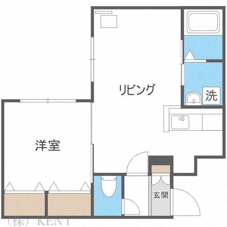 MANZANA琴似マンサーナ琴似(1LDK/1階)の間取り写真