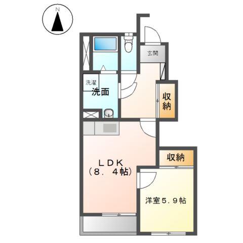 ウエストホープ灯明寺(1LDK/1階)の間取り写真