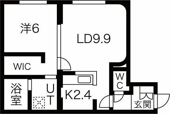 ラフィナート発寒中央(1LDK/2階)の間取り写真