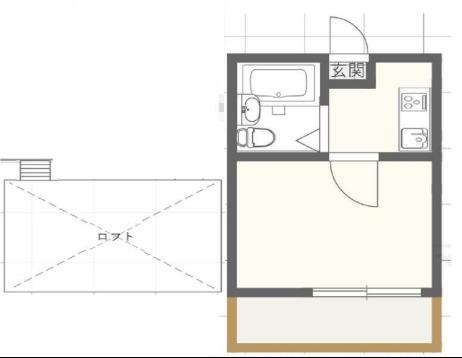 ワコーテ椎名町(1K/2階)の間取り写真