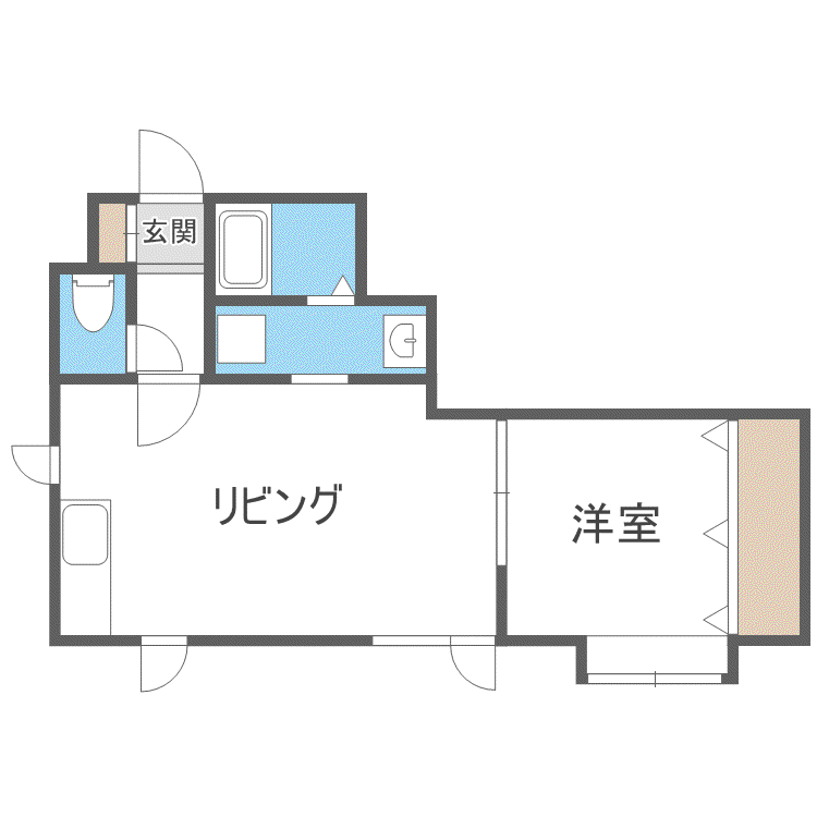 コーリン月寒東(1LDK/2階)の間取り写真