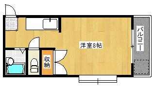 ビッグバーンズマンション谷山(ワンルーム/3階)の間取り写真