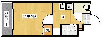 ラフィネ(1K/3階)の間取り写真