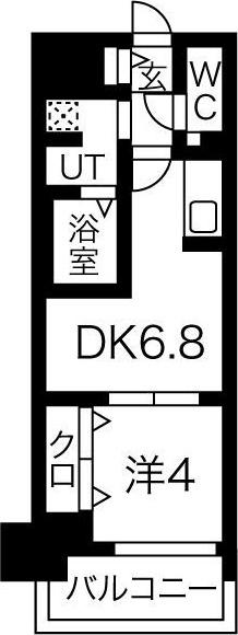 ザ・レジデンスパーク久屋大通(1DK/12階)の間取り写真