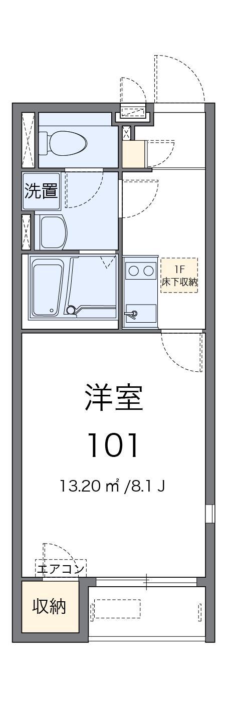 レオネクスト八代本町(1K/1階)の間取り写真