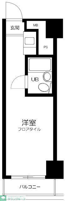 五反田ダイヤモンドマンション(ワンルーム/10階)の間取り写真