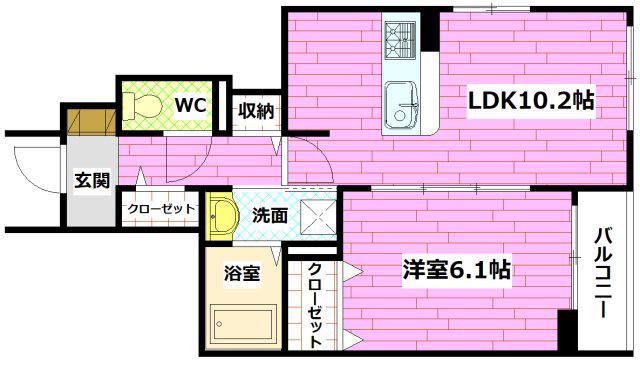 クラール(1LDK/1階)の間取り写真