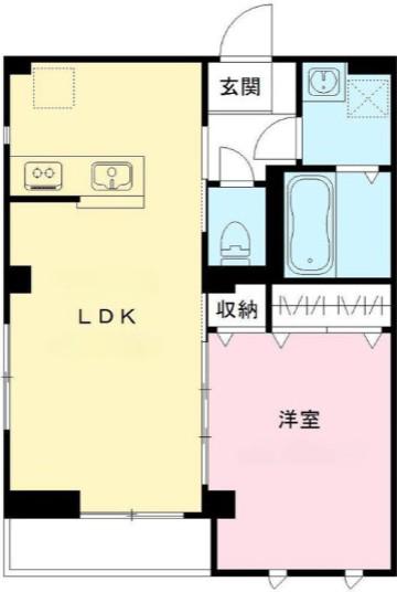 レザン池上(1LDK/4階)の間取り写真
