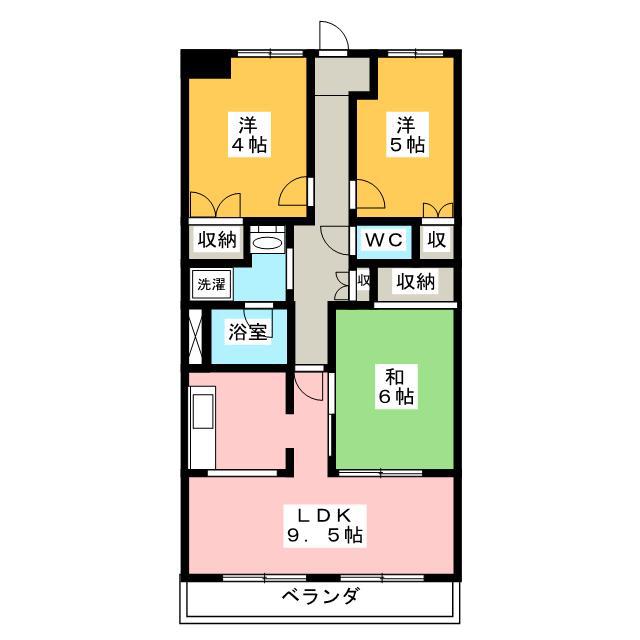 AMOURナメリ(3LDK/3階)の間取り写真