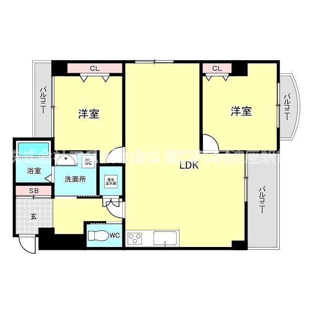 藤和新町コープ(3LDK/3階)の間取り写真