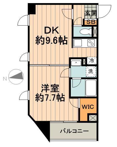 シティカレント大手町(1DK/5階)の間取り写真