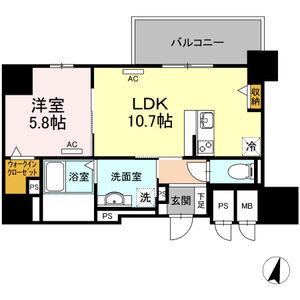 BEL SPAZIO ISSHA(1LDK/7階)の間取り写真