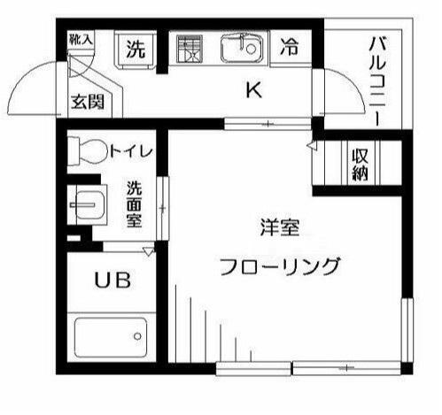 グランドミール(1K/3階)の間取り写真