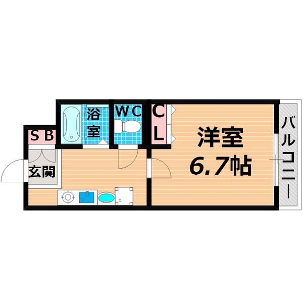 セリシール関目(1K/2階)の間取り写真