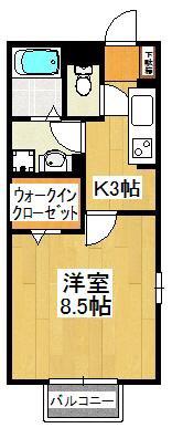 サンエールM・S(1K/1階)の間取り写真