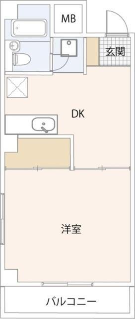 ハイブリッジA(1DK/2階)の間取り写真