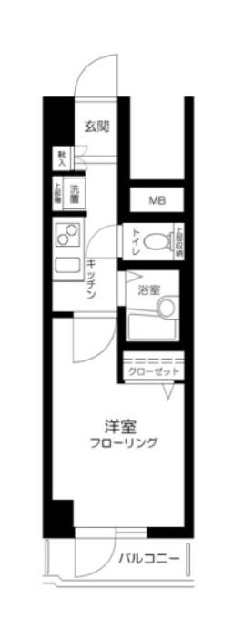 ステージファースト恵比寿二番館(1K/3階)の間取り写真