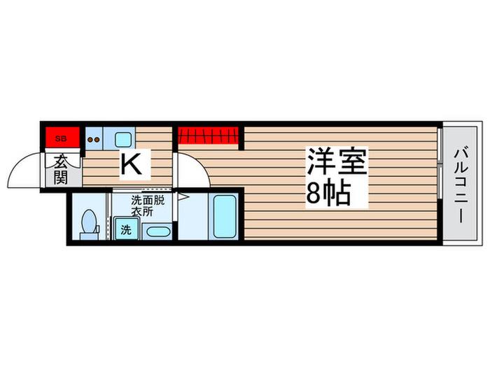 HS北松戸(1K/3階)の間取り写真
