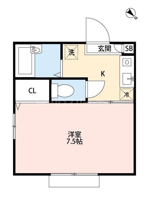 コースト京葉(1K/2階)の間取り写真