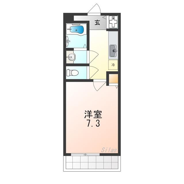 プロムナード西本町(1K/1階)の間取り写真