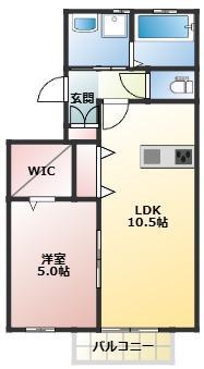 グランピア源藤(1LDK/1階)の間取り写真